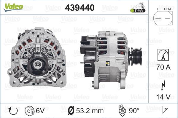 Valeo 439440 - Alternator autospares.lv