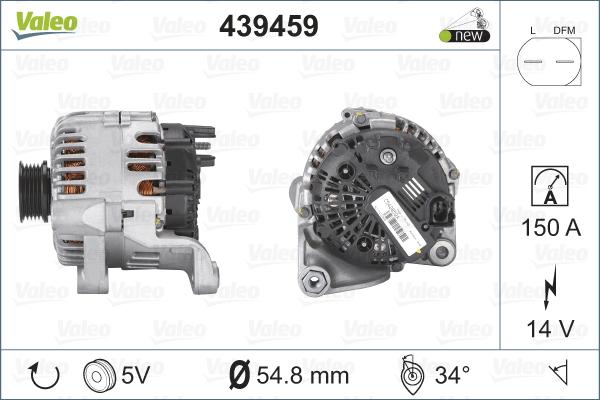 Valeo 439459 - Alternator autospares.lv