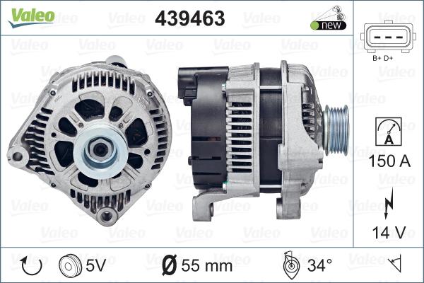 Valeo 439463 - Alternator autospares.lv