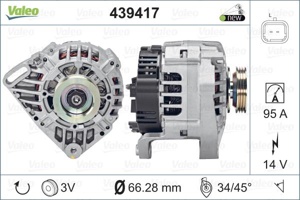 Valeo 439417 - Alternator autospares.lv