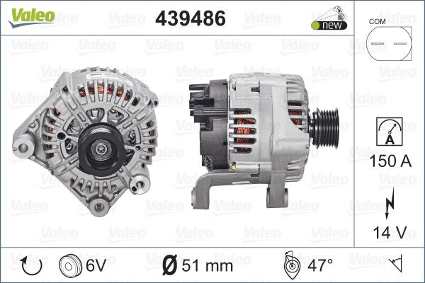 Valeo 439486 - Alternator autospares.lv