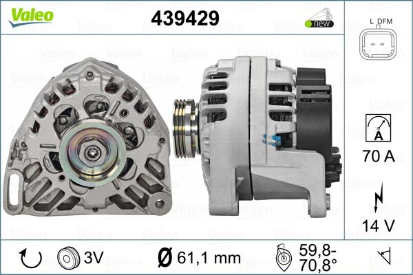 Valeo 439429 - Alternator autospares.lv