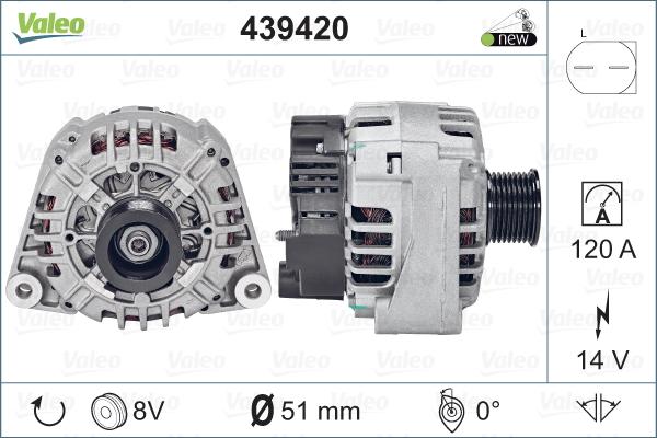 Valeo 439420 - Alternator autospares.lv