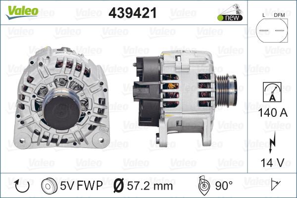 Valeo 439421 - Alternator autospares.lv