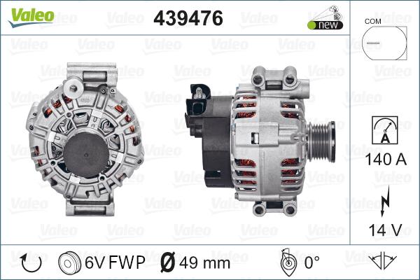 Valeo 439476 - Alternator autospares.lv