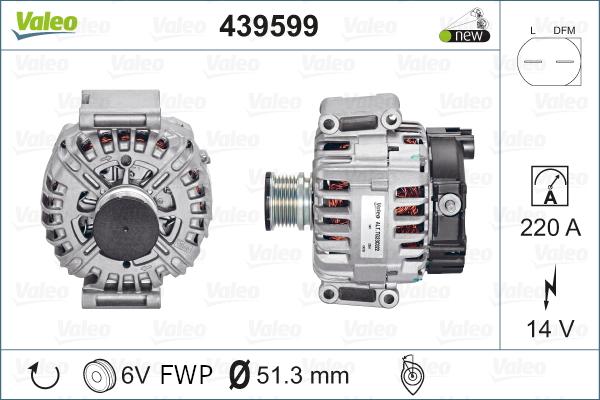 Valeo 439599 - Alternator autospares.lv