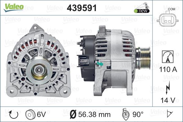 Valeo 439591 - Alternator autospares.lv