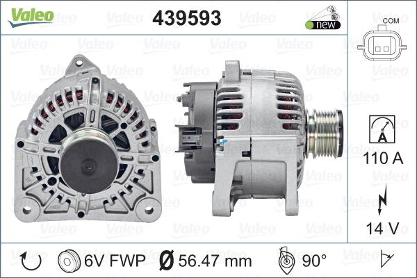 Valeo 439593 - Alternator autospares.lv