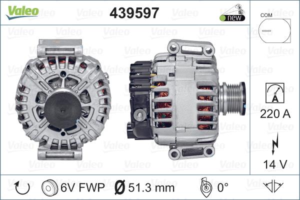 Valeo 439597 - Alternator autospares.lv