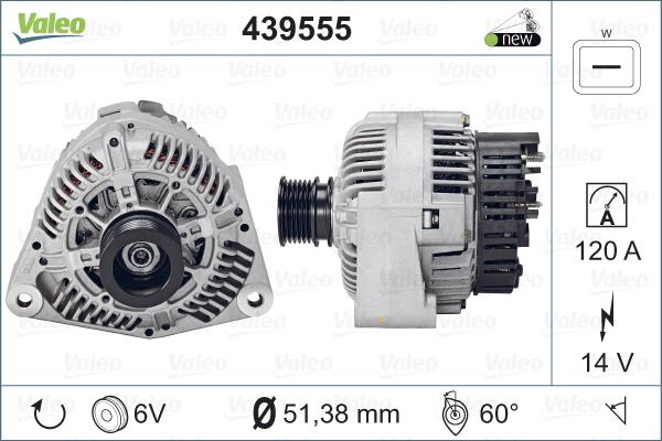 Valeo 439555 - Alternator autospares.lv