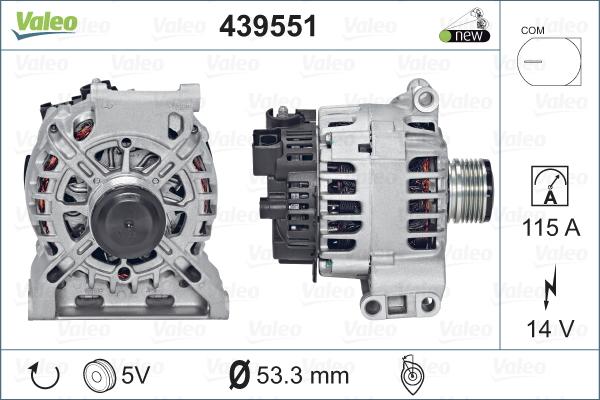 Valeo 439551 - Alternator autospares.lv