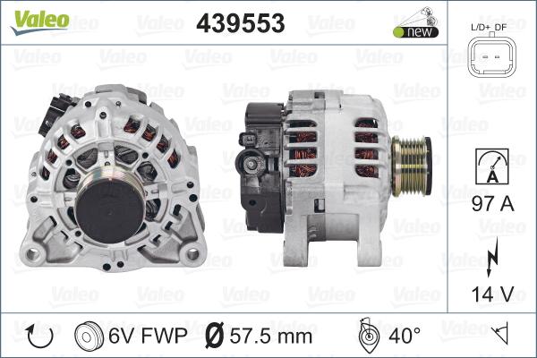 Valeo 439553 - Alternator autospares.lv