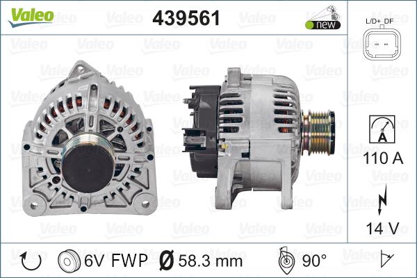 Valeo 439561 - Alternator autospares.lv