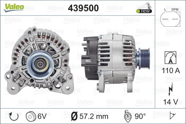 Valeo 439500 - Alternator autospares.lv