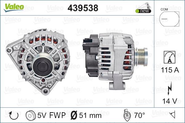 Valeo 439538 - Alternator autospares.lv