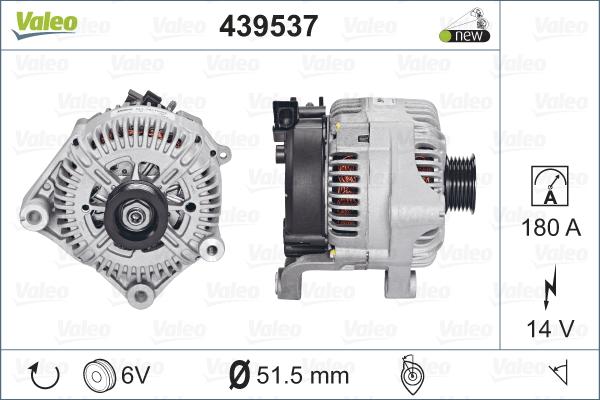 Valeo 439537 - Alternator autospares.lv