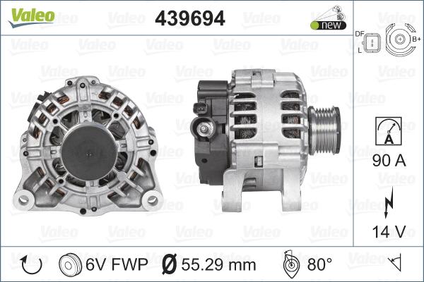 Valeo 439694 - Alternator autospares.lv