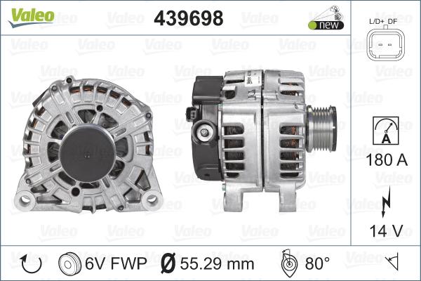 Valeo 439698 - Alternator autospares.lv