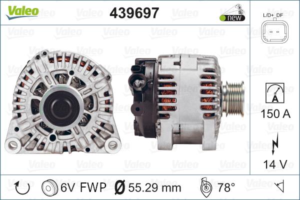 Valeo 439697 - Alternator autospares.lv