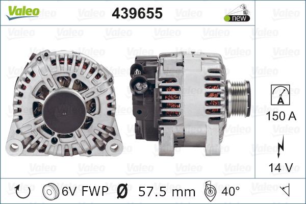 Valeo 439655 - Alternator autospares.lv