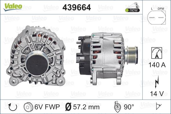 Valeo 439664 - Alternator autospares.lv