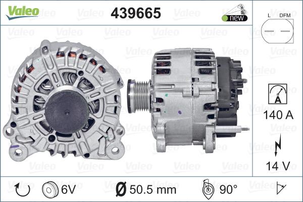 Valeo 439665 - Alternator autospares.lv