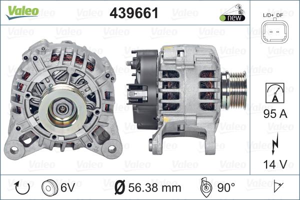 Valeo 439661 - Alternator autospares.lv