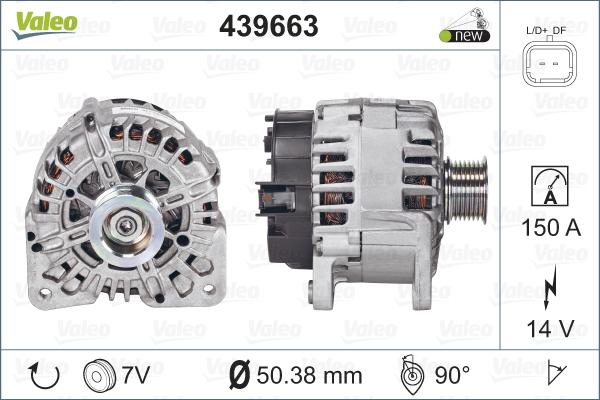 Valeo 439663 - Alternator autospares.lv