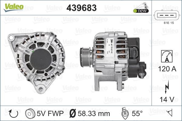 Valeo 439683 - Alternator autospares.lv