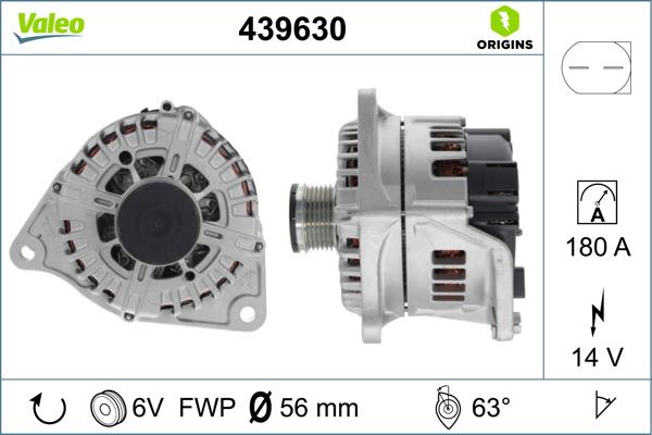 Valeo 439630 - Alternator autospares.lv