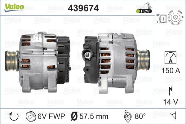 Valeo 439674 - Alternator autospares.lv