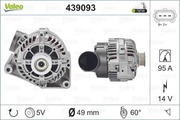 Valeo 439093 - Alternator autospares.lv