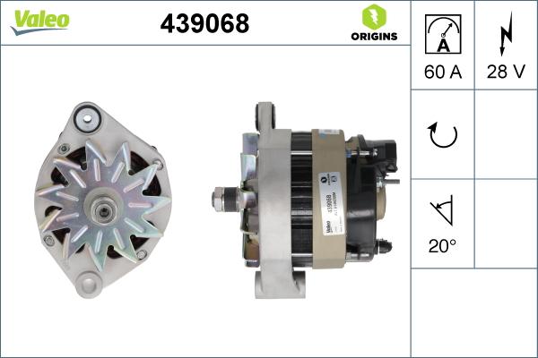 Valeo 439068 - Alternator autospares.lv