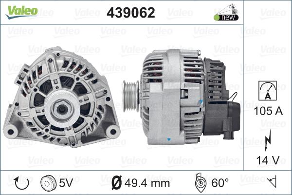 Valeo 439062 - Alternator autospares.lv