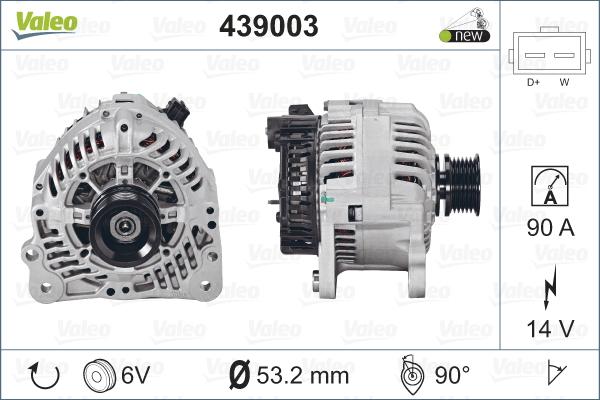 Valeo 439003 - Alternator autospares.lv