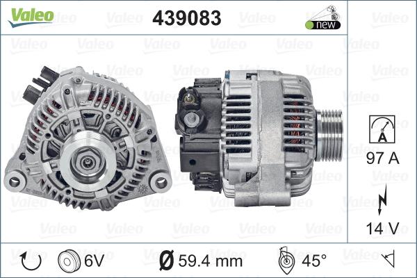 Valeo 439083 - Alternator autospares.lv