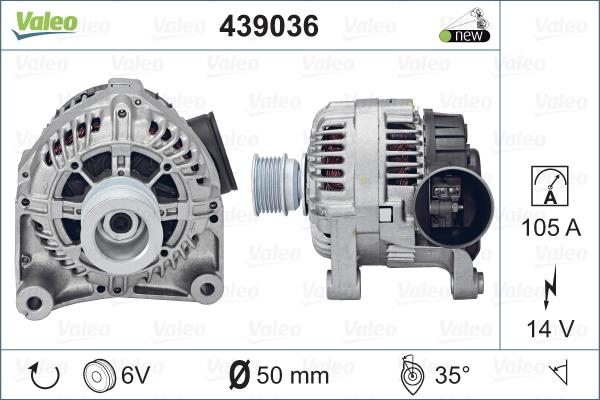 Valeo 439036 - Alternator autospares.lv