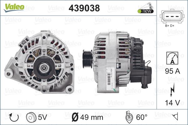 Valeo 439038 - Alternator autospares.lv