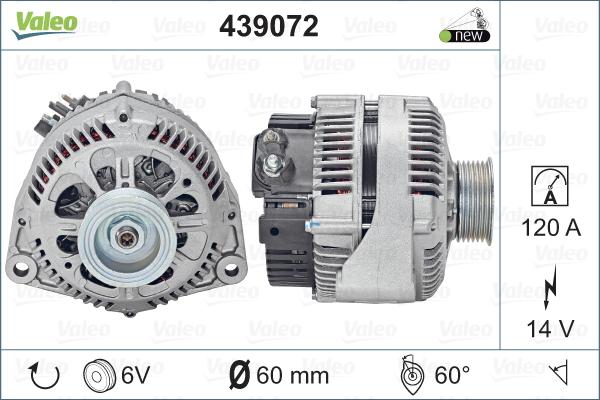 Valeo 439072 - Alternator autospares.lv