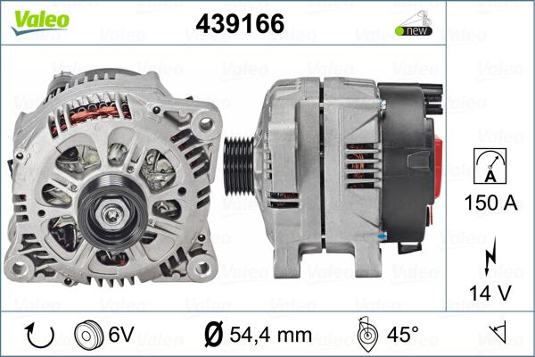 Valeo 439166 - Alternator autospares.lv