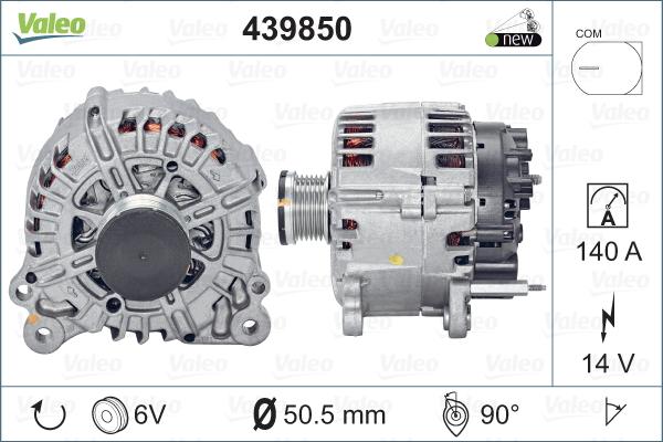 Valeo 439850 - Alternator autospares.lv