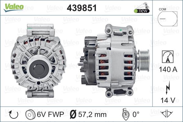 Valeo 439851 - Alternator autospares.lv