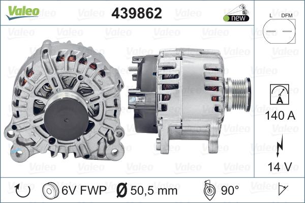 Valeo 439862 - Alternator autospares.lv