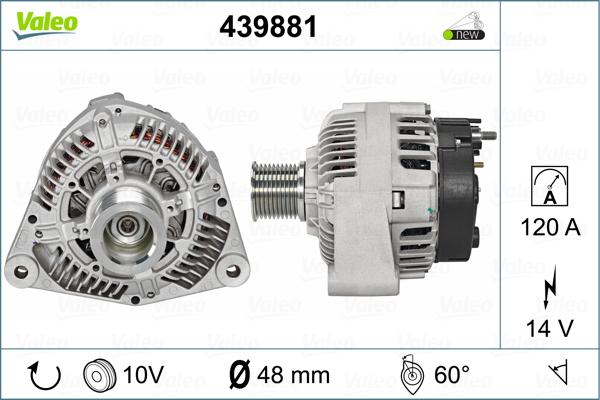 Valeo 439881 - Alternator autospares.lv