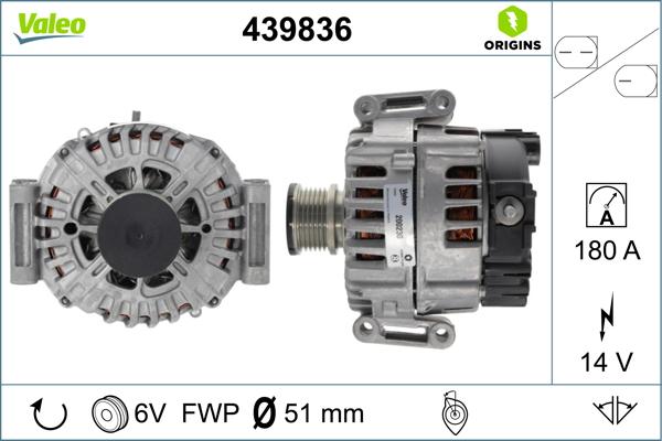 Valeo 439836 - Alternator autospares.lv