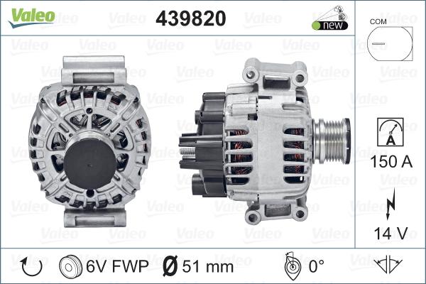 Valeo 439820 - Alternator autospares.lv