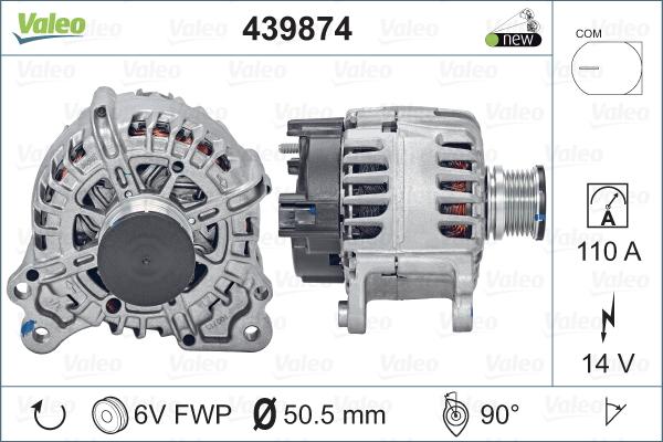 Valeo 439874 - Alternator autospares.lv