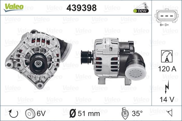 Valeo 439398 - Alternator autospares.lv