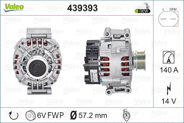 Valeo 439393 - Alternator autospares.lv