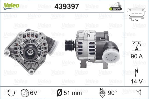 Valeo 439397 - Alternator autospares.lv